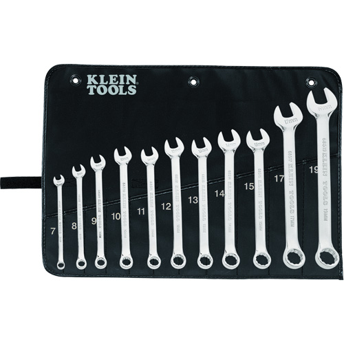 Metric Combination Wrench Set, Combination, 11 Pieces, Metric