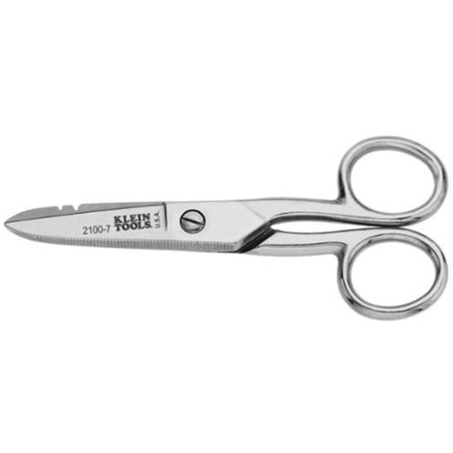 Nickel-Plated Electrician's Scissors, 5-1/4", Rings Handle