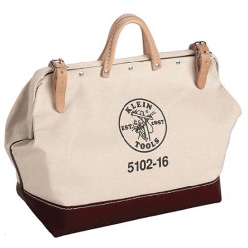 16" Heavy-Duty Tool Bag, Canvas, 1 Pockets, Brown/Natural