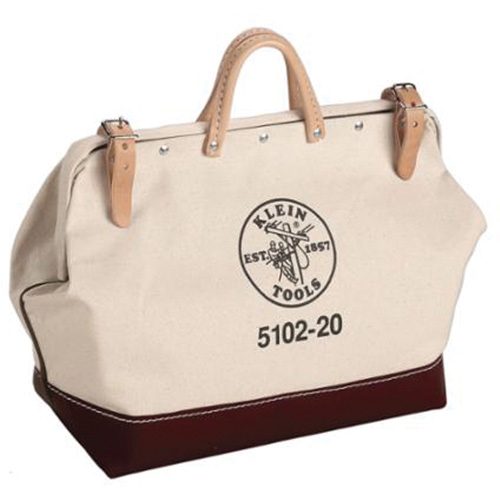 20" Heavy-Duty Tool Bag, Canvas, 1 Pockets, Brown/Natural