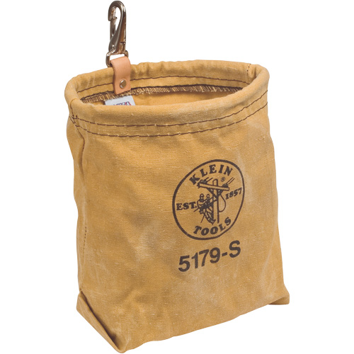 Tool Pouch, Water-Repellent Bag with Snap Clip, Canvas, Tan
