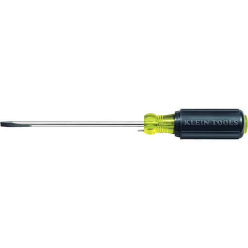Wire Bending Cabinet Tip Screwdriver, 1/4" Tip, Round, 10-3/8" L, Cushion Grip Handle