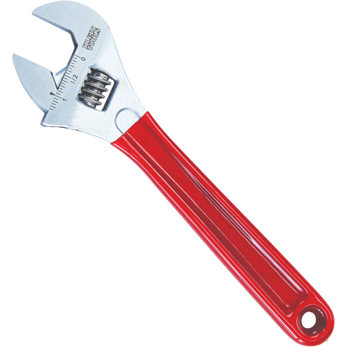 Adjustable Wrench, Extra Capacity, 10" L, 1-1/4" Max Width, Chrome