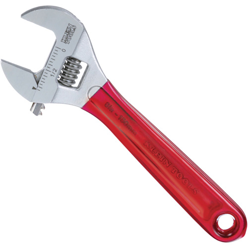 Adjustable Wrench, Extra Capacity, 6" L, 15/16" Max Width, Chrome