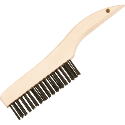 Shoe Handle Scratch Brushes, Steel, 4 x 16 Wire Rows, 10" Long