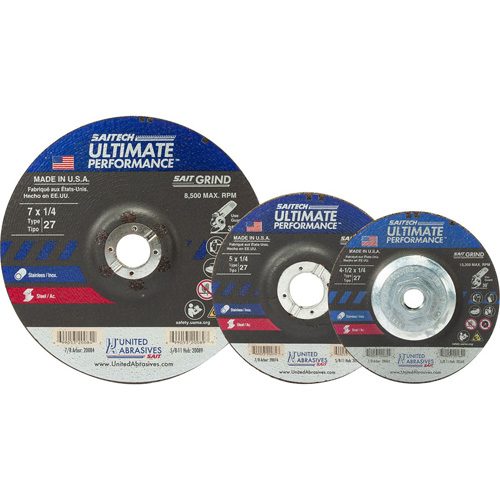 Saitech Ultimate Performance™ Grinding Wheel, 9" x 1/4", 7/8" Arbor, Aluminum Oxide, Type 27