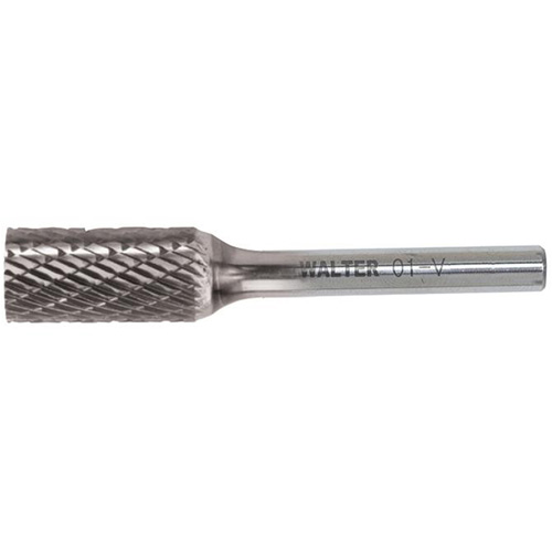 Double Cut Cylindrical Carbide Burr, SA, 1/8" Dia., 1/8" Shank, 9/16" Depth of Cut