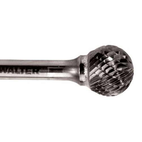 Double Cut Ball Nose Burr, SD-5, 1/2" Dia., 1/4" Shank, 7/16" Depth of Cut