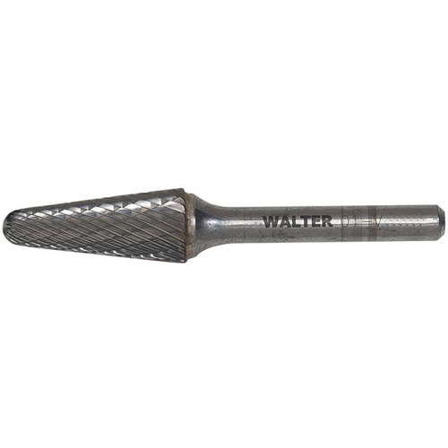 Hard Alloy Cone Carbide Burr, 1/2" Dia., 1/4" Shank, 1-1/8" Depth of Cut