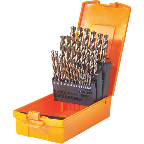 Jobber Length Drill Bit Set, 29 Pieces, High Speed Steel