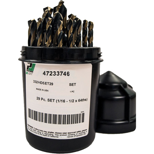 Heavy-Duty Drill Bit Set , 29 Pieces, High Speed Steel