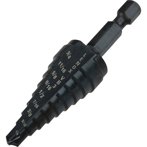 #3 Step Drill Bit, 1/4" - 3/4" , 1/16" Increments, High Speed Steel