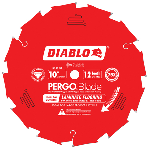 Circular Saw Blade, 10", 12 Teeth, Laminate Use