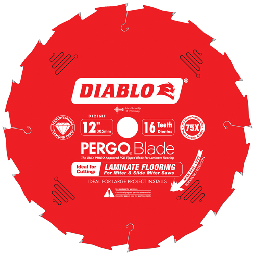 Circular Saw Blade, 12", 16 Teeth, Laminate Use