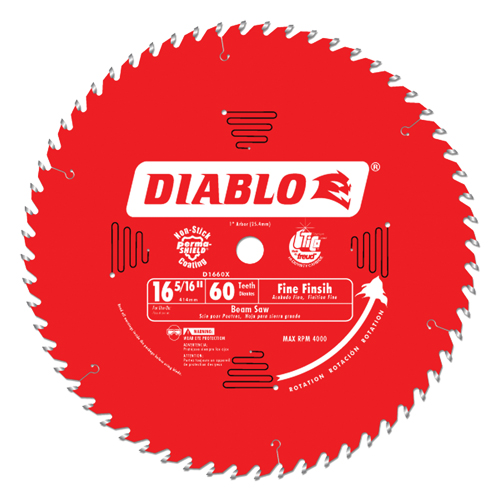 Circular Saw Blade, 16-5/16", 60 Teeth, Wood Use