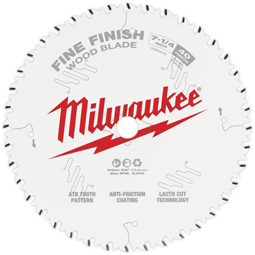 Fine Finish Circular Saw Blade, 7-1/4", 36 Teeth, Wood Use