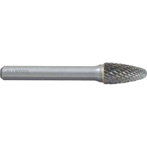 ALLSTEEL Tree Shape Carbide Burr, SF-5, 1/2" Dia., 1" Depth of Cut