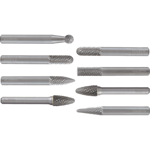 ALLSTEEL Carbide Burr Set, 8 Pieces