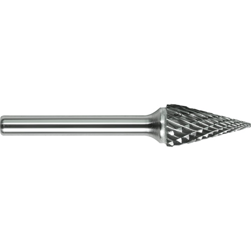 DRILLCO Solid Carbide Burr, SM-4L, 3/8" Dia., 1/4" Shank, 1" Depth of Cut