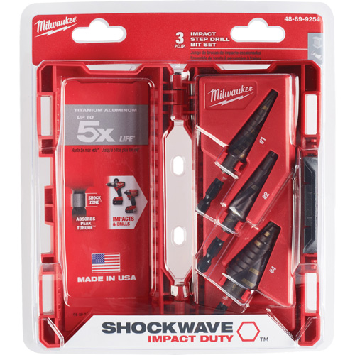 Shockwave™ Impact Duty™ Step Drill Bit Set, 3 Pieces, Titanium