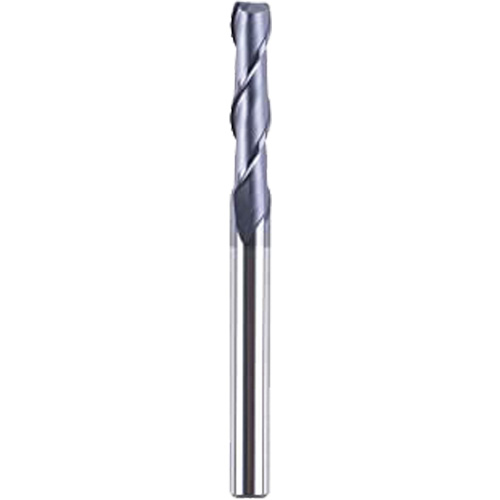 Square Nose End Mill, 1/2" Dia., 6" L, 2 Flutes, 3" Shank, Carbide