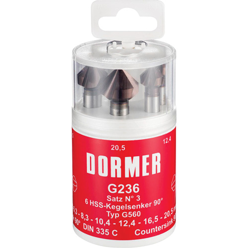 90° Countersink Set, 6 Pieces