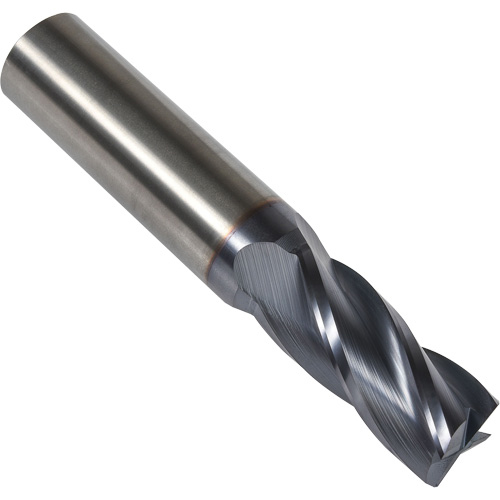 S234 30° Square End Mill, 9/16" Dia., 3-1/2" L, 4 Flutes, 9/16" Shank, Carbide
