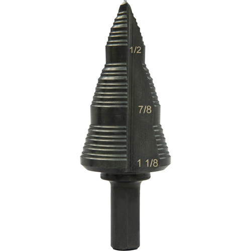 #9 Multi-Hole Step Bit, 3/16" - 1-1/8" , High Speed Steel