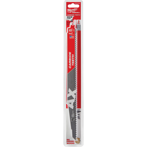 The Ax™ Sawzall® Blade, Carbide, 5 TPI, 12" L x 1" W