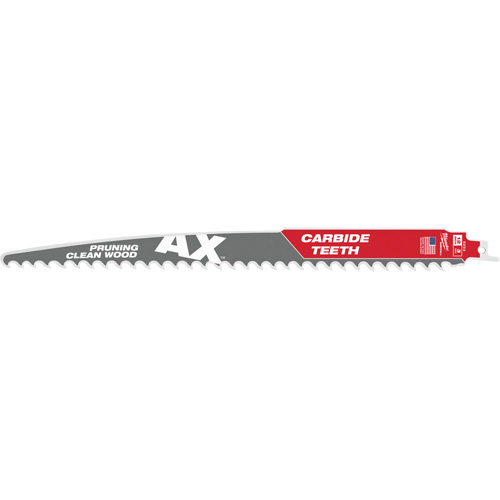 The Ax™ Sawzall® Blade for Pruning & Clean Wood, Carbide, 3 TPI, 12" L x 1" W