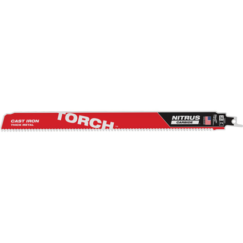 The Torch™ Sawzall® Blade with Nitrus Carbide™ Teeth, Carbide, 7 TPI, 12" L x 1" W