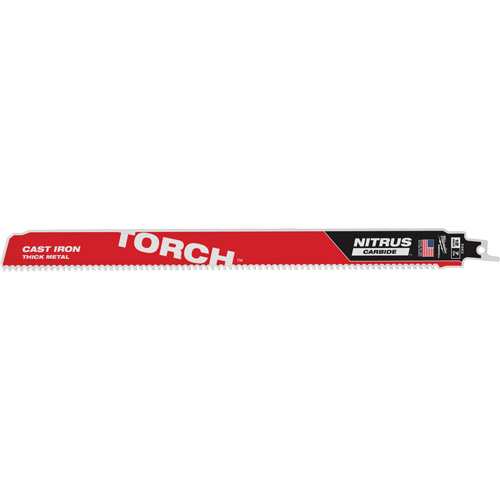The Torch™ Sawzall® Blade with Nitrus Carbide™ Teeth, Carbide, 7 TPI, 12" L x 1" W