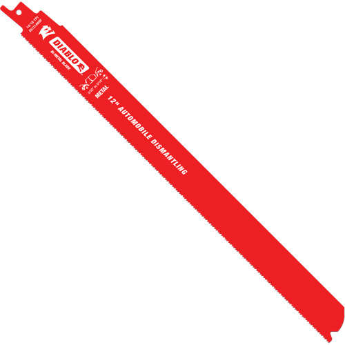 Reciprocating Blade for Auto Dismantling, Bi-Metal, 10-14 TPI, 12" L x 1" W