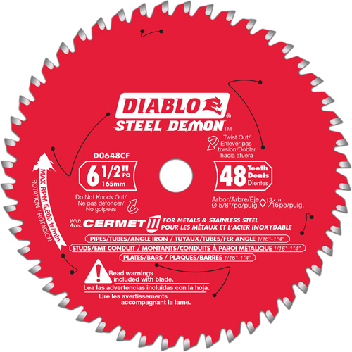 Steel Demon™ Cermet II Circular Saw Blade, 6-1/2", 48 Teeth, Metal Use