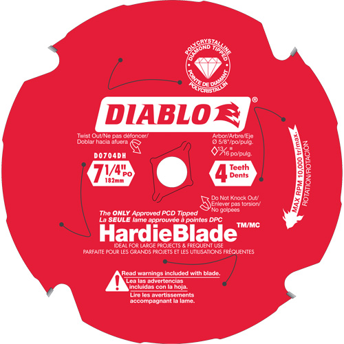 HardieBlade™ Circular Saw Blade, 7-1/4", 4 Teeth, Cement Use