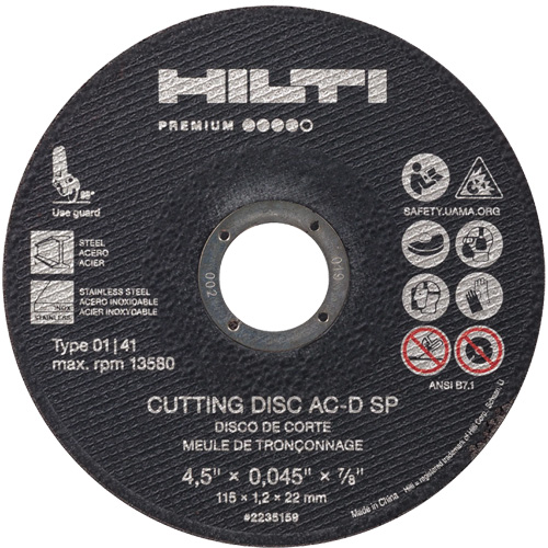 AC-D SP Cut-Off Wheel, 4-1/2" x 0.045", 7/8" Arbor, Type 1, 13580 RPM