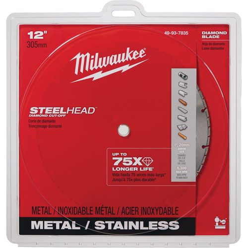 Steelhead™ Diamond Cut-Off Circular Saw Blade, 12", Metal Use