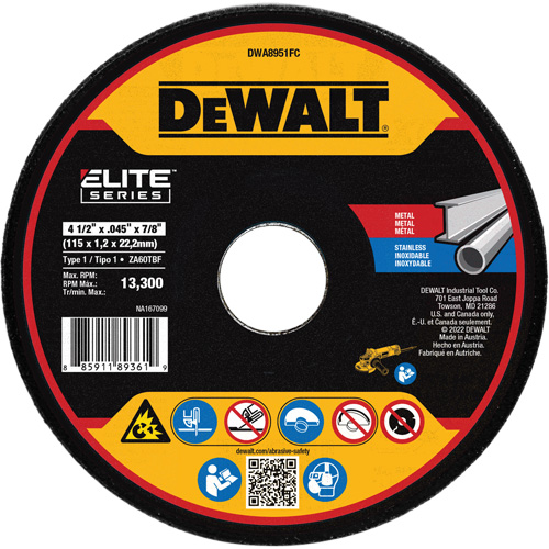 XP™ Metal Cut-Off Wheel, 4-1/2" x 0.045", 7/8" Arbor, Ceramic, Type 1
