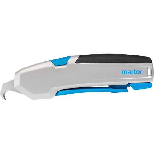 Secupro 625 Retractable Safety Knife with Hook Blade, 16 mm, Heavy-Duty, Aluminum Handle