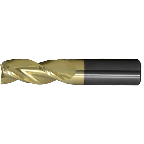 CLEVELAND CEM-AM3-ZN Square End Stub End Mill for Aluminum, 3/4" Dia., 3"/76.2 mm L, 3 Flutes, 3/4" Shank, Carbide