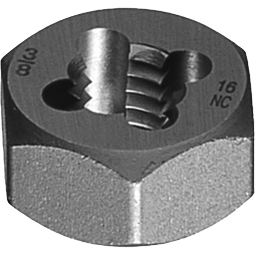 CLE-LINE 0650 Hexagon Rethreading Die, 2-3/16" Dia., 1-1/4"-7 Thread, Carbon Steel