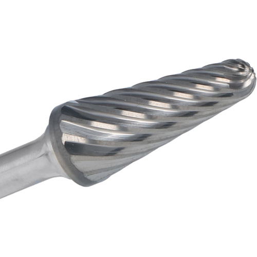 CLE-LINE 1852 Double Cut Included-Angle Burr, SL-3L6, 3/8" Dia., 1/4" Shank, 1-1/16" Depth of Cut