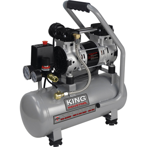 Ultra-Quiet Oil-Free Air Compressor, Gas, 3 gal., 135 PSI