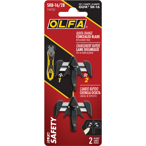 Quick-Change Concealed Blade Replacement Heads, Single Style