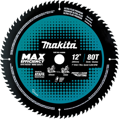 Carbide-Tipped Max Efficiency Miter Saw Blade, 12", 100 Teeth, Wood Use