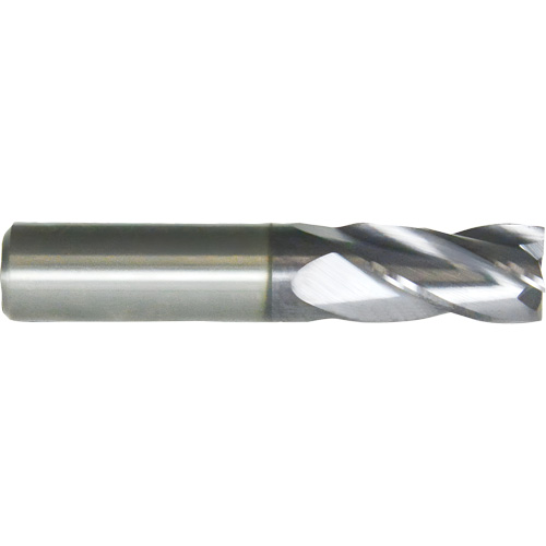 Square Nose Single End General Purpose End Mill, 1/8" Dia., 1" L, 4 Flutes, Carbide