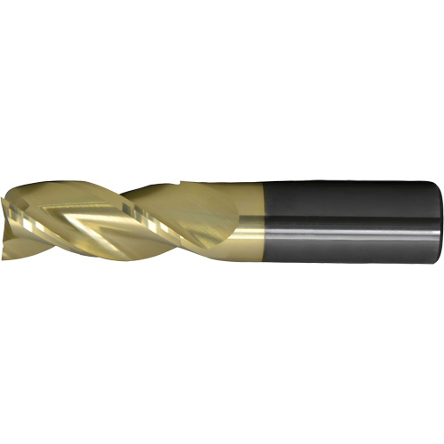 Square End High-Performance End Mill for Aluminum, 3/8" Dia., 6" L, 3 Flutes, 3/8" Shank, Carbide