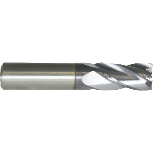 CR-SCEM-TiAlN Square End Mill, 1/2" Dia., 3" L, 4 Flutes, 1/2" Shank, Carbide