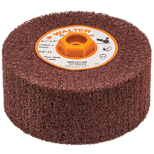 Blendex™ Surface Conditioning Drum, 4-1/2" Dia. x 2" W, 5/8"-11 Arbor, Medium Grit