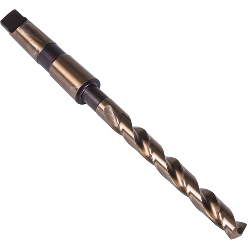 Heavy Duty Taper Shank Drill Bit, 9/16", High Speed Cobalt, 4-7/8" Flute, 135° Point